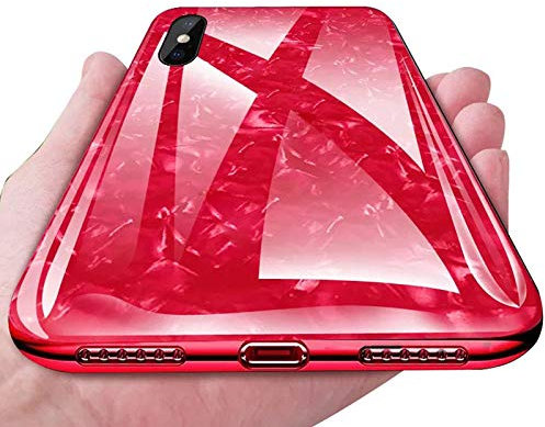 Coque pour iPhone XS, arrière en verre trempé couverture totale originale marbre verre trempé avec dos en verre trempé (iPhone XS)