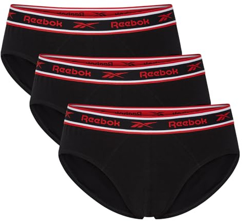 Reebok Chase Mens Briefs | Pack of 3 Sports Underpants, Breathable & Stretchable Cotton Underwear for Men | Multipack Mens Cotton Briefs | Sports Underwear for Men