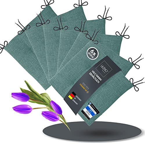 LILENO HOME 6er Set Stuhlkissen Türkisgrün (40x40x4,5 cm) - Sitzkissen für Gartenstuhl, Küche oder Esszimmerstuhl - Bequeme UV-beständige Indoor u. Outdoor Stuhlauflage als Stuhl Kissen