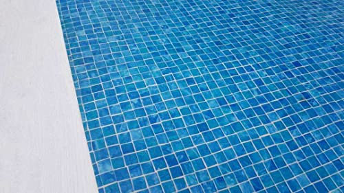 Lamina in PVC utile come passatoia o per rivestimenti - Larghezza 100cm - Lunghezza al metro - Spessore: 2mm - Stile Piastrelle Mosacico Blu 80