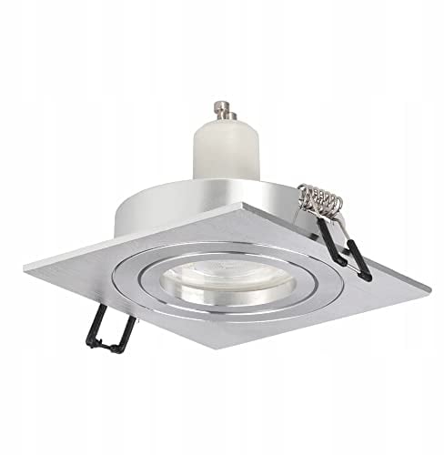 EDO Einbauleuchte CERI 1 SQ Silver, Schwenkbar, Quadratisch, LED Deckenlampe, Einbaustrahler, Deckeneinbauleuchte aus Aluminium, Deckenspot EDO777137