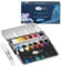 Artina Colaro Farbkasten Aquarellfarben 12 Set Wasserfarbe Malkasten Metallkasten mit Aquarell Palette Näpfchen Wasserfarben Malset und Wassertankpinsel - Pinselstift