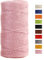 JeogYong Spago Juta Corda di Juta 2mm x 100m, Naturale 3 Strati Spago da Giardino, Corda di Iuta Spessa per Decorazioni Floreali, Fai Da Te, per Confezionare Regali (Rosa)