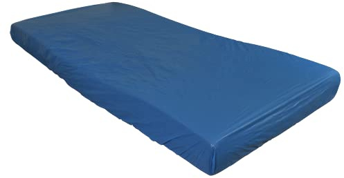 ABENA Wasserdichter Matratzenschoner für Einzelbett, Einweg-Matratzenbezüge, je 210 x 90 x 20 cm, flüssigkeitsbeständig, Blau, 10 Stück