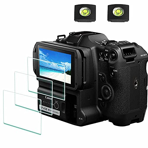 ULBTER Displayschutzfolie Schutzfolie für Canon EOS C70 Kamera & Blitzschuh-Abdeckung 9H Härte LCD Gehärtetes Glas Kratzfest Anti-Fingerabdruck -3 Stück