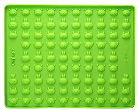 Collory Happy Pets (Ø 2,3cm) Silikon Backmatte, Tiergesichter Backform für Hundekekse, Gummibärchen, Pralinen und Bonbons, Antihaftend und Lebensmittelecht (BPA-Frei)