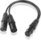 Cavo XLR Splitter Microfono - Femmina a Doppio Maschio 3 Pin Y Adattatore - Cannon Bilanciato Audio (30cm, Nero)