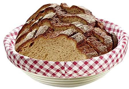 Westmark Bezug für Gärkörbchen, Für runde Körbchen, Ø: 24,5 cm, Baumwolle, Kariert, 3205226K