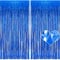 2 Pack Foil Fringe Curtain 3ft x 6.5ft, Metallic Tinsel Backdrop Streamers for Party, Birthday, Wedding, Graduation Decorations (Blue)