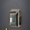 Hosoncovy Octagon Metallrahmen Wandbehang Spiegel Dekorativer Spiegel mit Kette Schminkspiegel Schminkspiegel für Badezimmer Wohnzimmer Schlafzimmer (L)