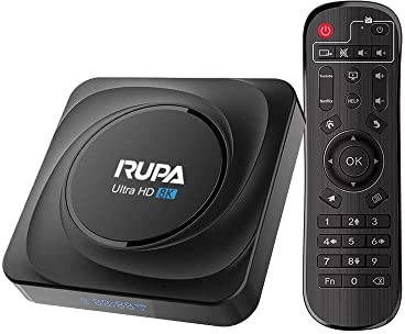 RUPA Android TV Box 11.0, Smart TV Box 4GB RAM 32GB ROM RK3566 Quad-Core 64-Bit-ARM Cortex-A53 CPU Unterstützung HD 3D 4K 6K 8K 2.4G/5Ghz WiFi BT 4.0 USB 3.0 LAN 1000M Set Top TV Box