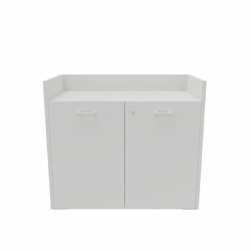 Tickoffice Mobile Smart basso 2 ante cieche con serratura L.80 x P41,7 x H.71,1 - Colore Bianco per ogni tipo di ambiente