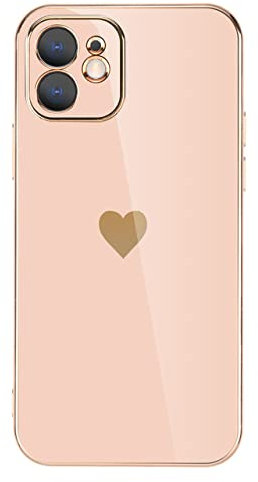 GORJO Coque de Protection d'objectif en placage Solide pour iPhone 12 11 Pro Max X XR XS Max 7 8 6 6s Plus SE 3 2022 13 Pro Max Coque Souple, Rose, pour iPhone 8 Plus