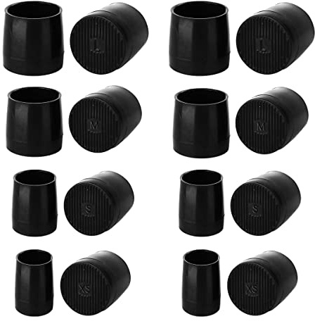 Jagowa 8 Pairs High Heel Protectors Anti-Slip Rubber Heel Covers Repair Replacement Caps for Outdoor XS, S, M, L (Black)