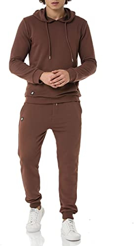 Redbridge Jogginganzug für Herren Jogger-Set Trainingsanzug Sweat Basic Braun XXL