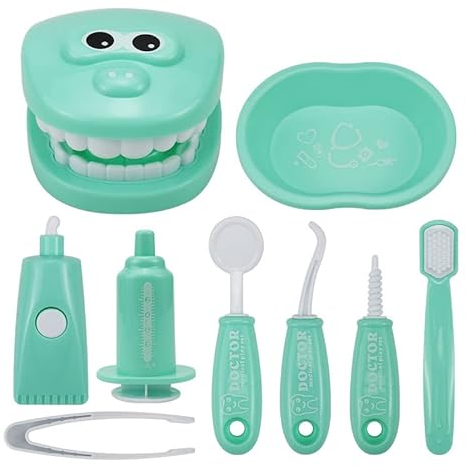 TLHWIN Kit de Juguete para Dentistas de Imitación, Juego Educativo Médico para Escuela en Clase, Regalo de Juego de Rol para Niños y Niñas (Verde)