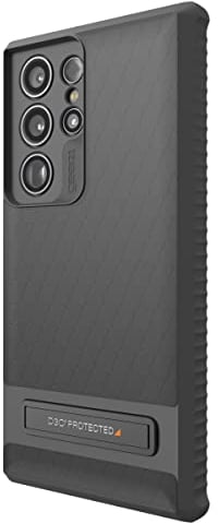 ZAGG Gear4 EverestLift D30 Protective Case for Samsung Galaxy S23 Ultra, 6.8in, Slim, Enhanced Back Protection, Ultimate Impact, Kickstand, Wireless Charging, (Black)