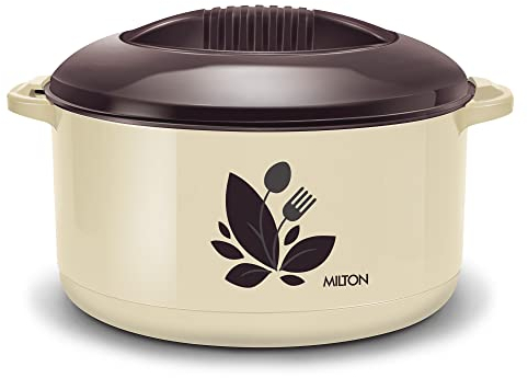 MILTON Orchid 7500 Inner Steel Casserole, 6.71 litres, Dark Brown | PU Insulated | BPA Free |Odour Proof | Food Grade | Easy to Carry | Easy to Store | Ideal for Chapatti | Roti | Curd Maker