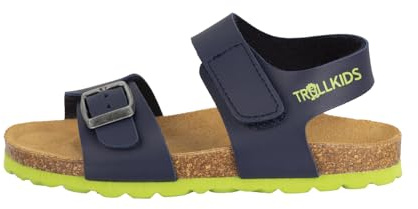 Trollkids Kids Bergen Sandal | Ergonomisch geformtes Fußbett, Decksohle aus Leder, Riemen aus unempfindlichem PU, IndividuellVerstellbare Klettverschlüsse