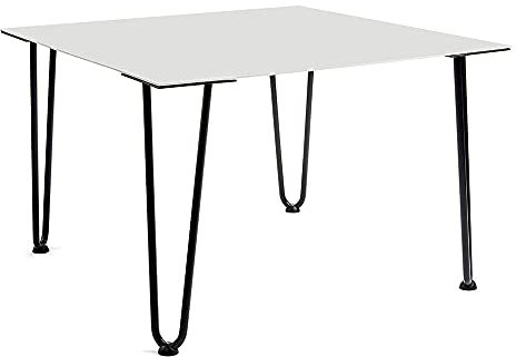 Lot 4 Pieds de Table en épingle à Cheveux, Jambes en métal de Bricolage, 2 Barres de Fer, Plus Forte, avec vis et protecteurs de Sol (4 pièces -30cm (Deux tiges en Noir))