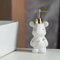 Kleiner Badezimmer-Seifenspender mit Pumpe, niedliches Bären-Design, Keramik-Flüssigseifenspender (Marmorweiß)