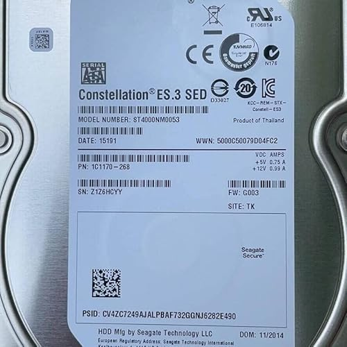 MIDTY HDD für 4 TB 3,5 Zoll SATA 128 MB 7200 U/min für interne HDD für ÜberwachungsHDD für ST4000NM0053