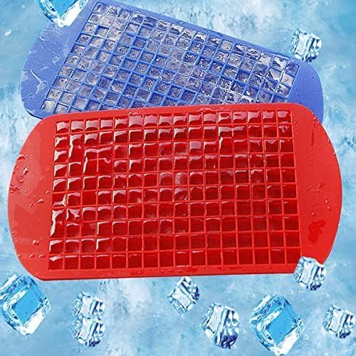 Aufell 3Pcs Mini Ice Cube Trays 160 Grids Ice Cube Mold Square Shape Silicone Ice Cubes Kitchen Mini Bar Pudding Mould Small Ice Cube Making Tool Pink