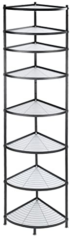 sourcing map 8-Niveles Cocina Olla Estante, Utensilios Soporte Almacenamiento Organizador, Multicapa Esquina Estantería Estante Soporte Sostenedor para Sartenes Ollas y Hervidores, Negro