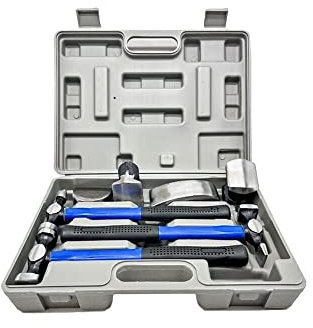 Kovalmax® Kit set attrezzi per carrozzeria auto 7 pezzi martello mazzuola tassi riparazione carrozziere