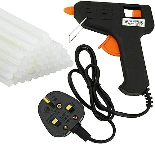 Romaxx Glue Gun Mini Hot Melt Trigger Electric Adhesive DIY Crafts Repair Kit 10 Free Glue Sticks 10Watt (Black)