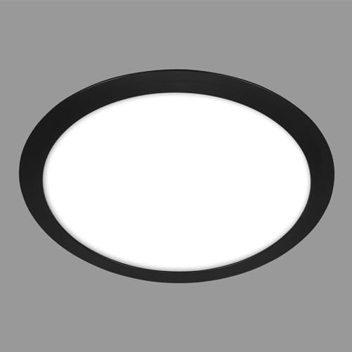 BRILONER – Deckenlampe für das Bad, Deckenleuchte mit neutralweißer Lichtfarbe, LED Lampe, Badezimmerlampe, Badlampe, IP44 Spritzwasserschutz, 310x65 mm, Schwarz