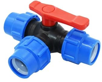 20/25/32/40/50/63 mm PVC PE Rohr Wasserhahn T-Stück Wasserverteiler 1/2 3/4 1 Zoll 3,2 cm 3,8 cm 5,1 cm T-Rohr Kugelhahn T-förmiger Anschluss 1 Stück (Farbe: T-Hahn, Größe: 40 mm)