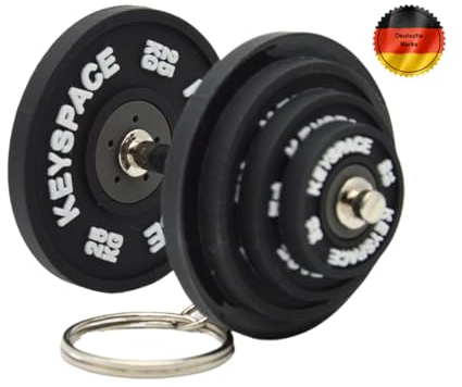 KEYSPACE Hantel Schlüsselanhänger Fitness Geschenke Männer Fitnessstudio Zubehör (schwarz) bodybuilding