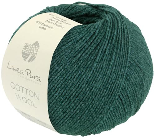 LANA GROSSA Cotton Wool | Klassisches Schurwollgarn mit Baumwolle | Handstrickgarn aus 53% Schurwolle (Merino extrafein) & 47% Baumwolle | 50g Wolle zum Stricken & Häkeln | 195m Garn FB 26