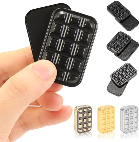 Bufccy Fidget Slider for Adults - Mini Slide Metal Fidget Toys, Anxiety/ADHD/Annoy Relieving EDC Metal Fidget, Stress Reducing Toy Gift for Adults & Teen (Black Chocolate)