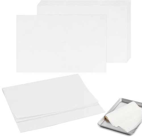 MUNGHOK 100 Blatt Pergament Backpapier Zuschnitte, 30 x 40cm Pergamentpapier Fettdicht Backpapier, Backen Pergamentpapier Weiß, Antihaft Backpapier Wachspapier für Kochen Backen Grillen Dämpfen
