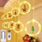 LIBRNTY 120 LED Weihnachtsdeko Fenster Beleuchtet,Weihnachten Fenster Vorhang Lichter,Lichterkette Gardine für Weihnachten mit 8 blinkenden Modi für,Balkon,Party,Kommt mit 10 S-förmigen Cliphaken