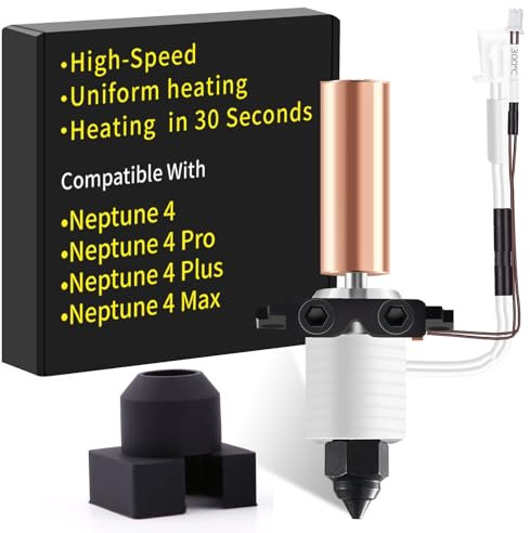 Neptune4 Hotend Keramik Heizblock Kit: Kompatibel mit Neptune 4/4 Pro 3D-Drucker, Schnelles Heizen, Hochtemperatur/High Flow/Ganzmetall Hotend, Geeignet für PLA, ABS, PETG Filamente, von SAPLUSREPRAP