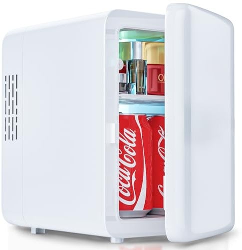 VIYSPNV Mini Kühlschrank 4L Tragbarer Getränkekühlschrank Klein mit Kühl- und Heizfunktion AC 220V / DC 12V Steckdose und Zigarettenanzünder für Zuhause, Büro, Auto und Camping
