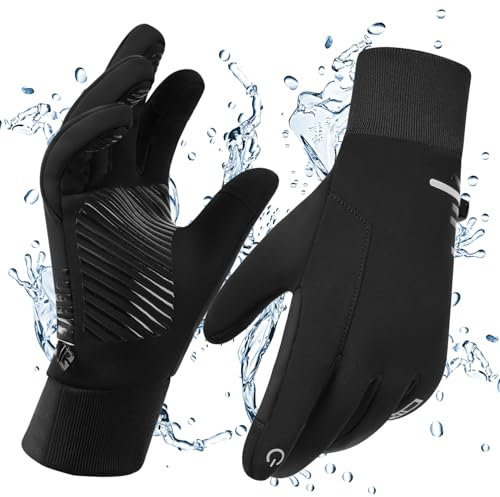 KynciLOR wasserdichte Winterhandschuhe für Männer, Motorrad-Winterhandschuhe für Frauen, Touchscreen, rutschfestes Silikon, Thermohandschuhe zum Skifahren, Radfahren, Laufen