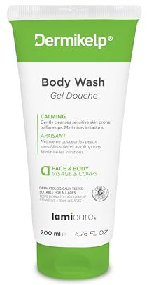 Dermikelp® Duschgel für empfindliche Haut – Sanfte Reinigung und Beruhigung mit CEM-K Meeresalgenextrakt, ohne Parabene, für die tägliche Anwendung, 200 ml