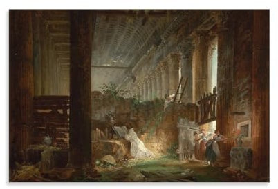 Poster, Motiv: berühmter Maler Hubert Robert, Kunstdruck, Fotokunst, Malerei, Leinwand, Poster, Zuhause, moderne Dekoration, Poster, 60 x 90 cm, 3 Stück