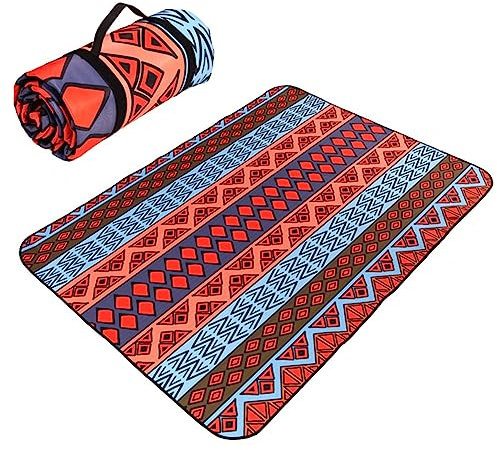 Große wasserdichte Picknickdecke, 300 x 300 cm, tragbare Outdoor-Picknickmatte mit Tragegurt, für Camping, Park, Strand, maschinenwaschbar und faltbar, ideal für Garten und Outdoor-Aktivitäten