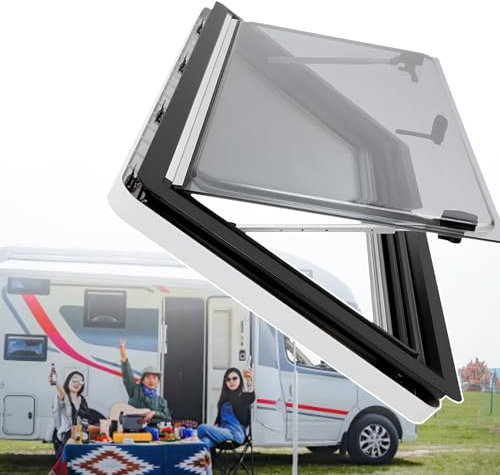 Generico Finestra per Camper, Finestra Pieghevole per Camper, Finestra Esterna a Spinta per Camper, roulotte, Camper, casa Mobile, con Tende oscuranti, 900X900