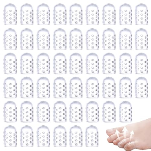 HAMKU 50 pcs Copridita Traspiranti Puntali in Silicone, Salvapunte in Silicone, Cappucci Copri Piedi Elastici Per Prevenire Vesciche, Attrito Antidolorifico