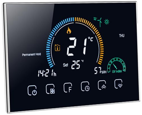 Housoutil 1Stück Intelligenter Raumthermostat Mit WLAN Fernbedienung LCD Display Temperaturregler Für Fußbodenheizung Und Klimaanlagensteuerung Kompatibel Mit Galw