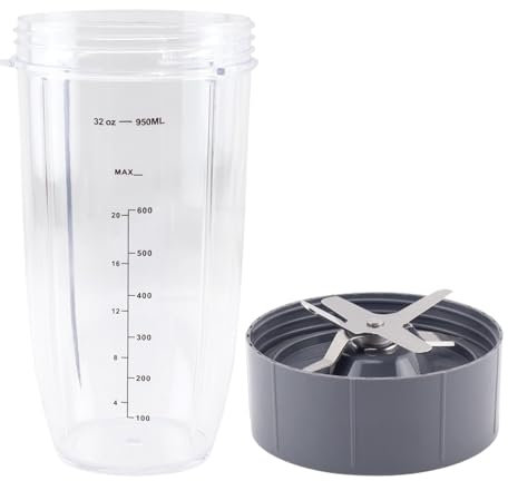 32oz Jumbo Cup and Juicer Blade Replacement Parts for 600W 900W Blender NB-101B NB-101S NB-201