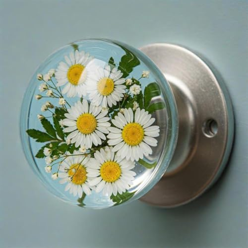 Cumulus Naturenest Crystal Knob, Nature Nest Crystal Knob, Retro Round Resin Epoxy Flower Door Knob Retro, Unique Decorative Door Handle, Floral & Animal Designs