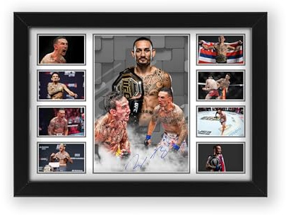 Max Holloway MMA signierter Posterdruck, limitierte Auflage, Autogramm, Fangeschenk, Sammlerstück, Wandkunst, Merchandise (gerahmt, A4 (30 x 21 cm)