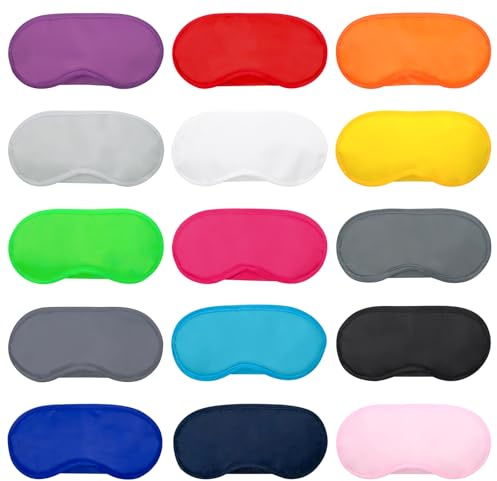 30 Stücke Mehrfarbig Schlafmaske Augenmaske, Leichte Sleeping Mask mit Nasenpolster und Elastische Gurte, Lichtblockierende Schlafbrille für Pause Reisen Schlaf Nickerchen, Ideal für Frauen Männer